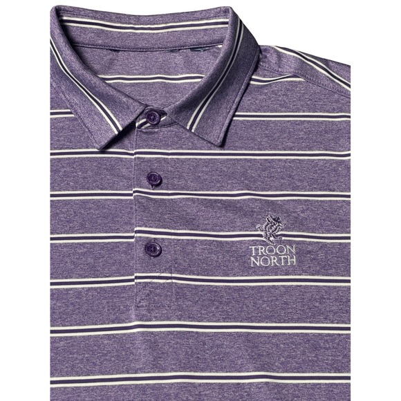 Cutter and Buck Troon North Golf Club Mens L Purple Polo Shirt Short Sleeve - Picture 2 of 10